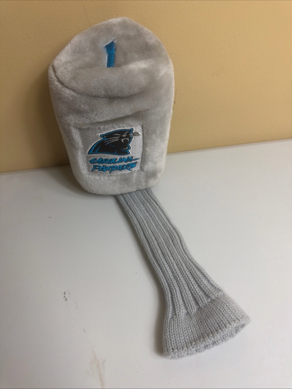 Carolina Panthers NFL Golf Driver Headcover #1 Wood Grey Plush Knit Sock